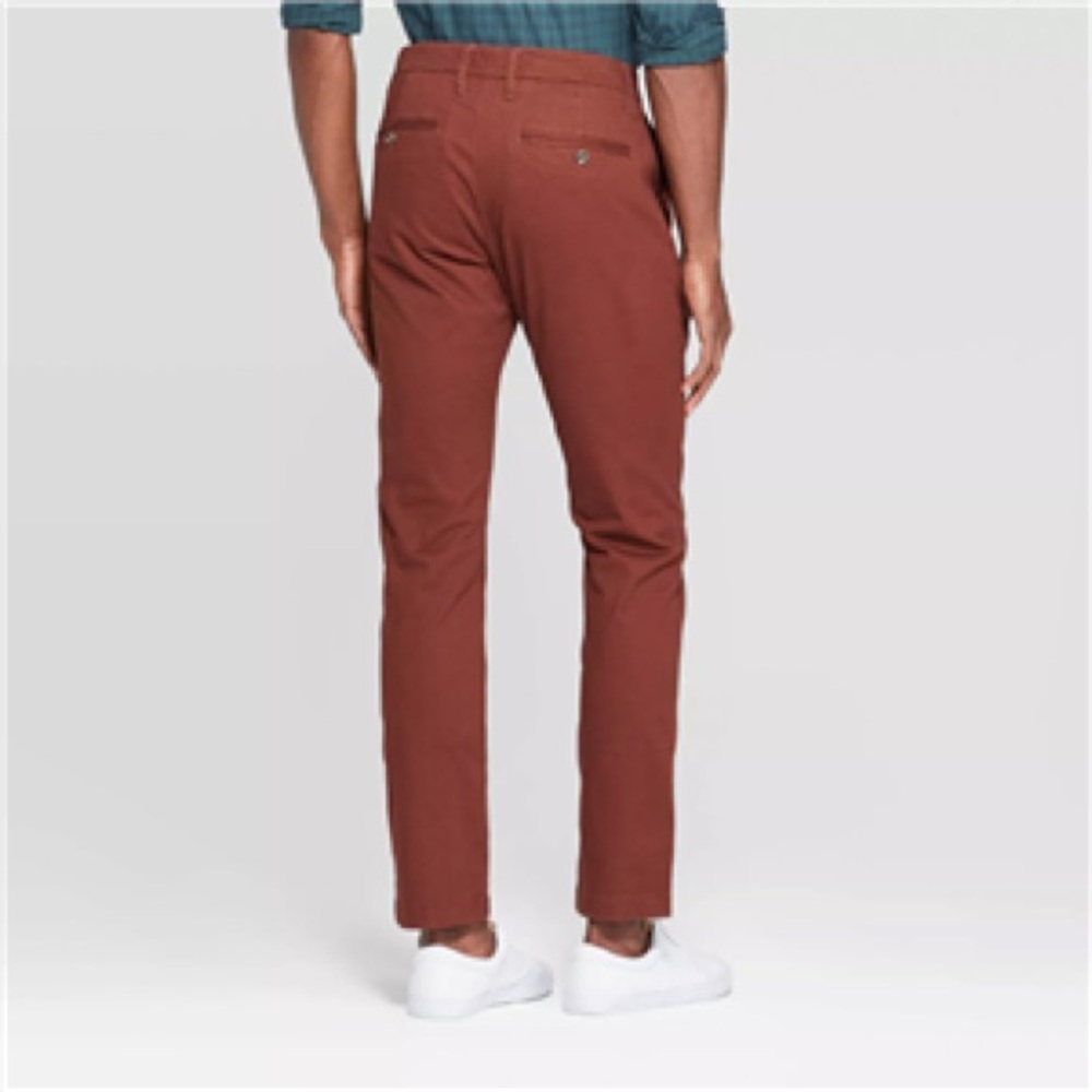 NWT Slim Fit Hennepin Chino Pant 33 x 30 Red Brown - Picture 2 of 11